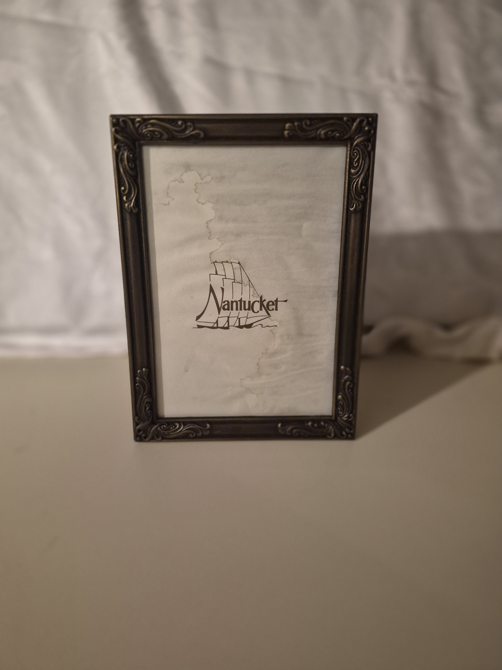 Nantucket Ornate Antique Bronze Picture Frame Filligre Border 5 X 7 Photo Flaw